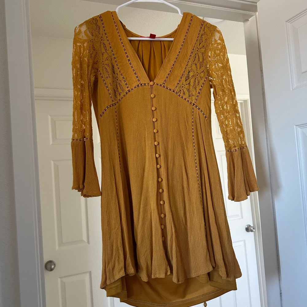 Chelsea & Violet Mustard Midi Dress